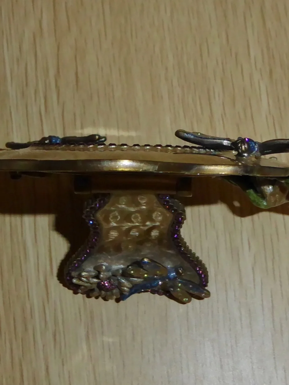 Michael Hero Photo Frame Dragonfly Floral Enamel Swarovski Crystals 5.5